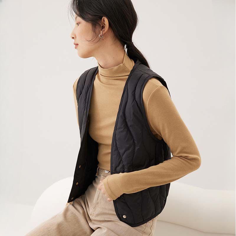 Women's Down Waistcoat White Duck Down Vest Casual Fashion High Grade Warm Waistcoat