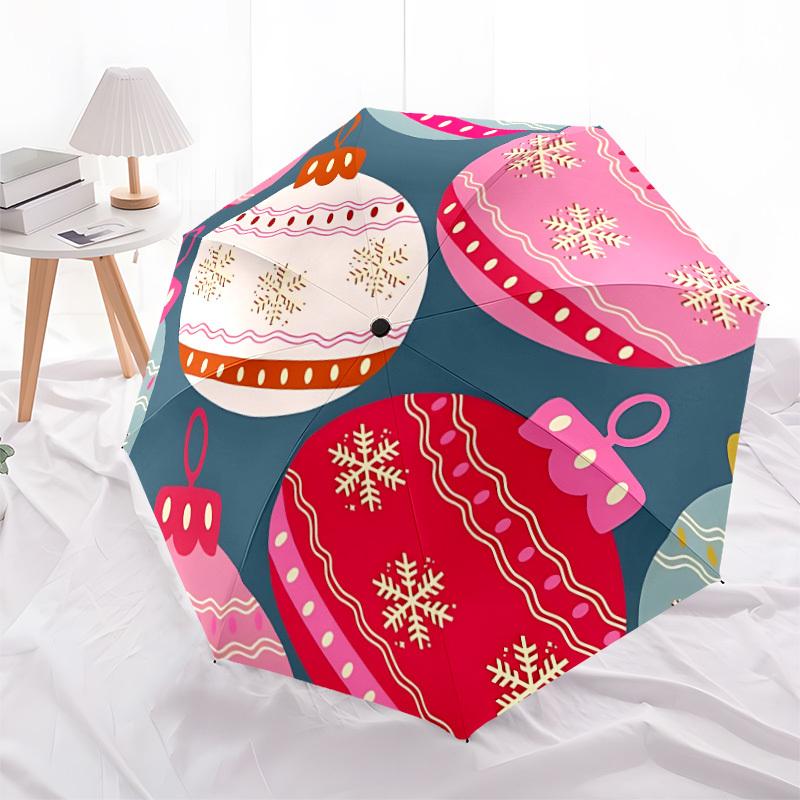 1pc Lanterns Print Automatic Cute Umbrella 8-Bone Design Compact Gear for Outdoor Travel, Perfect Holiday Gift Yy251230046