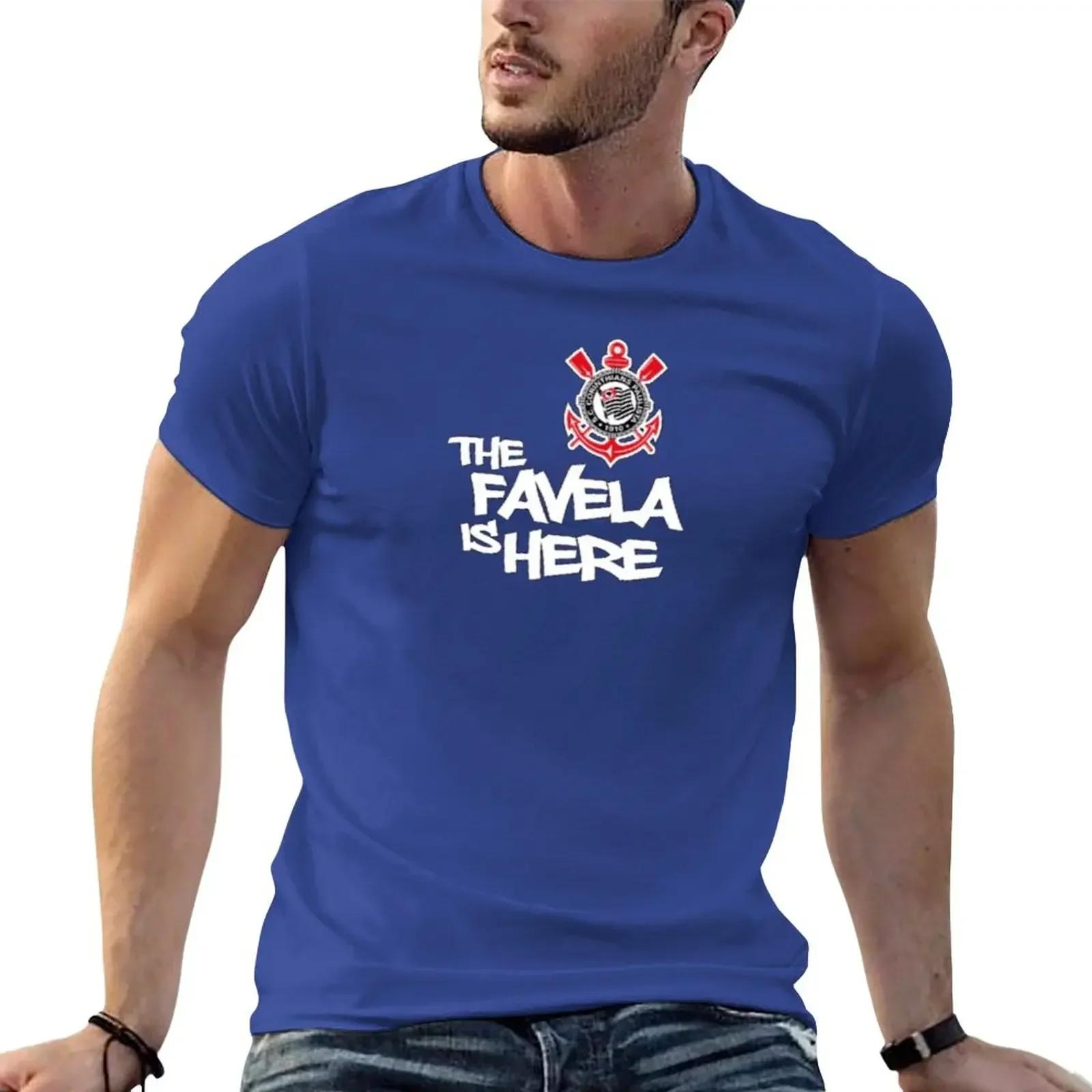 

Camisa do Corinthians The favela is here T-Shirt sports fans plain fitted t shirts for men M