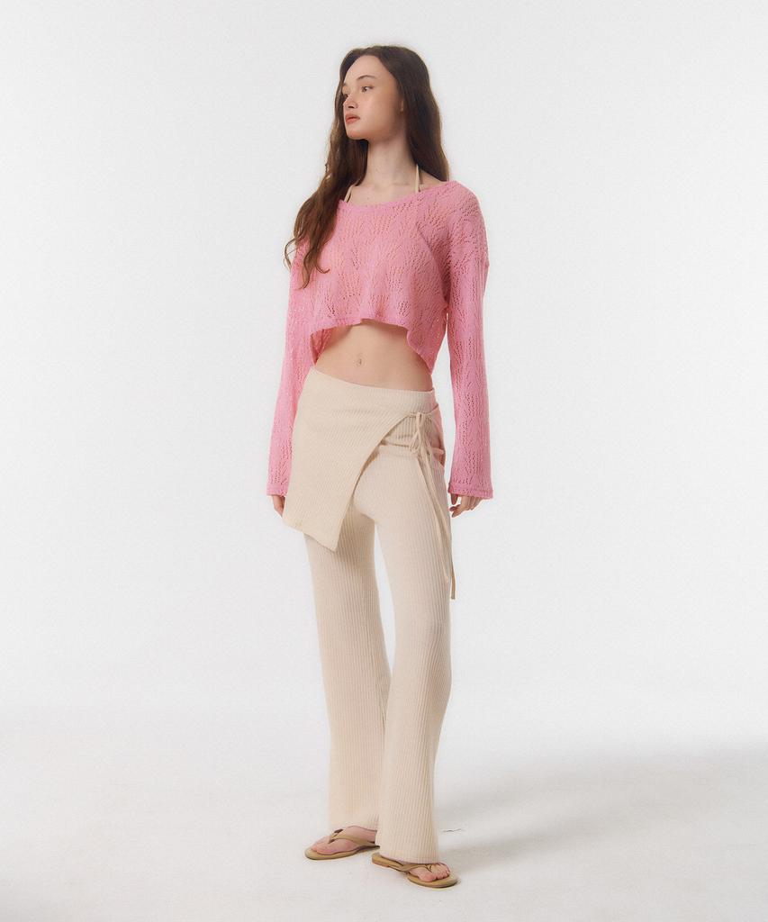 Kkuape Wrap Skirt & Pants Set_Ivory