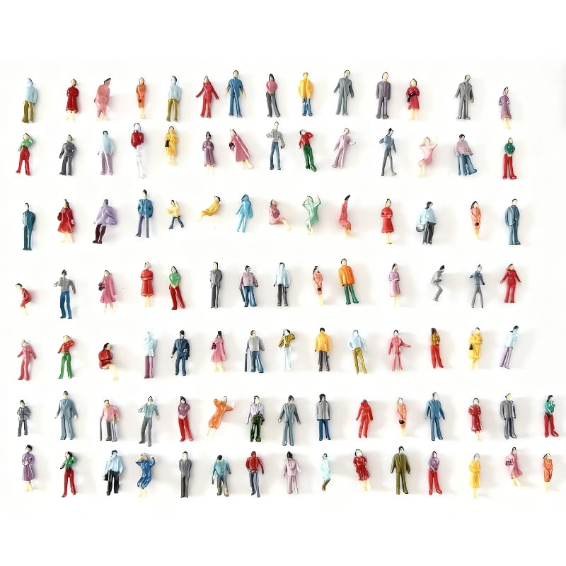 Set mit 100 Menschenmaßstäblichen bemalten Menschenmodellen für Szenerien, Bau-Bildungs-DIY-Figuren, 1150 (11-12mm), Sammlung, Figuren, Züge, Dioramen,