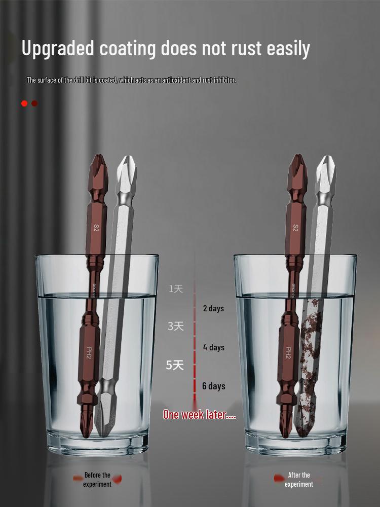 Double-Ended Strong Magnetic Screwdriver Bit Set with Phillips & Flathead Tips