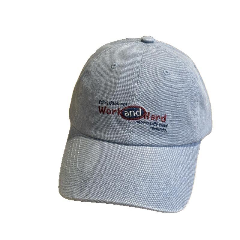 Korean-style High-quality College-style Lettered Soft-top Baseball Cap for Men and Women, Suitable for Large Head Sizes, Street Fashion, Student Sun