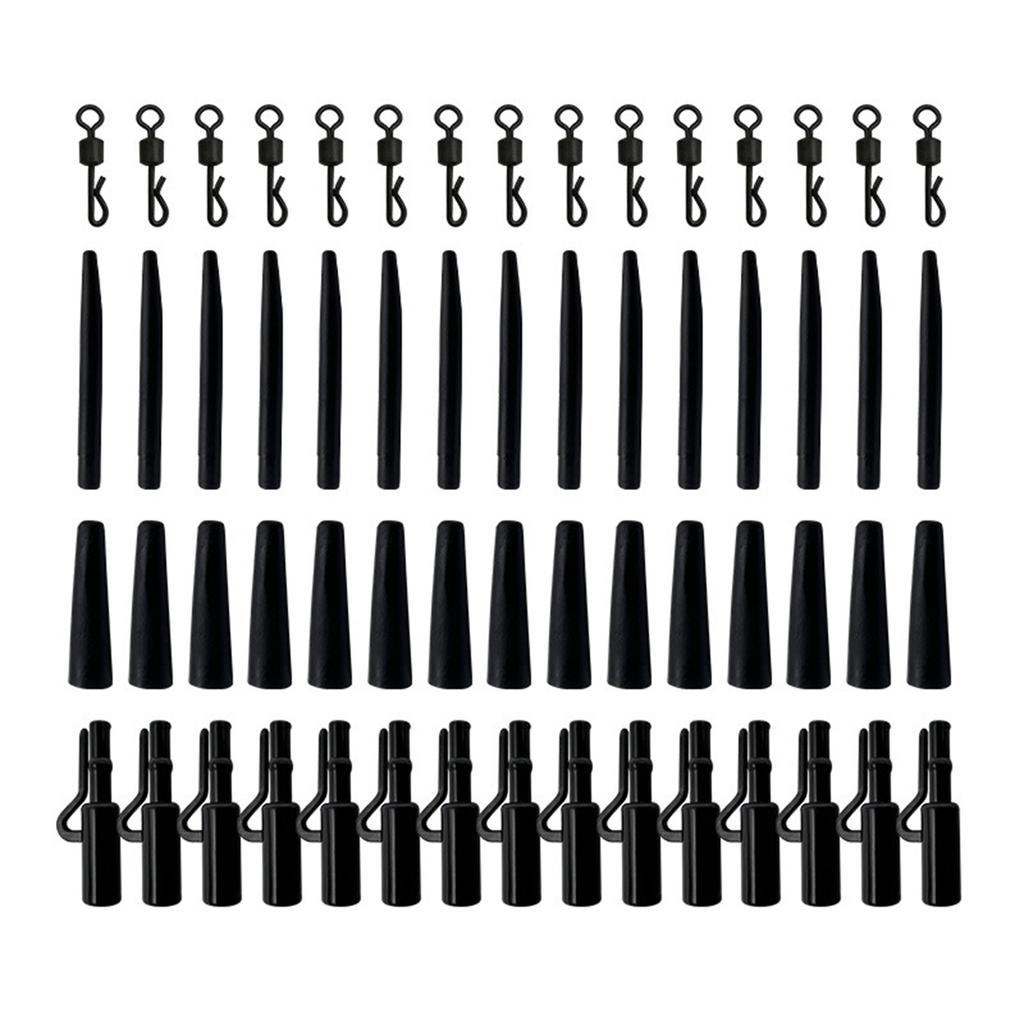 60Pcs Carp Fishing Tackle Box Carp Clip Fishing Tackle Tool Anti Tangles Sleeve Stopper Tail Carp Terminals Tackle Set