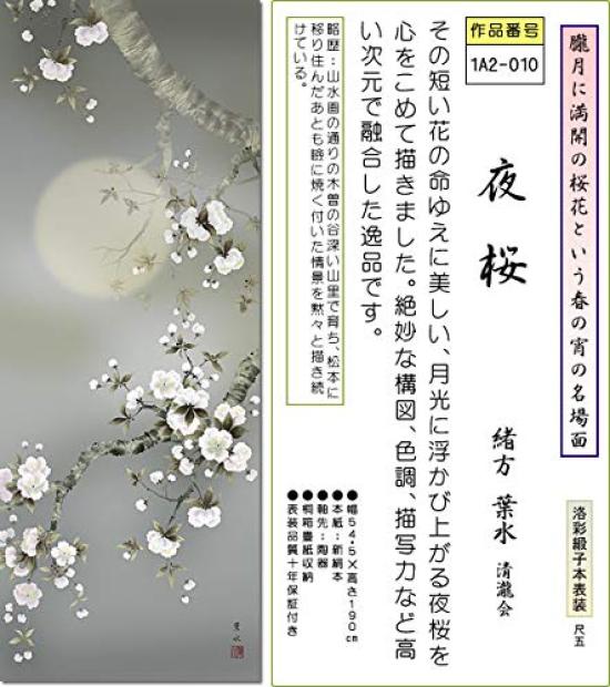 Rotolo Appeso Fiori di Ciliegio Notturni di Ogata Yosui Shakugo Dimensione 1A2-010 Tokonoma Stanza Giapponese Moderno Elegante Fatto in Giappone Regalo Decorazione Murale Kakejiku