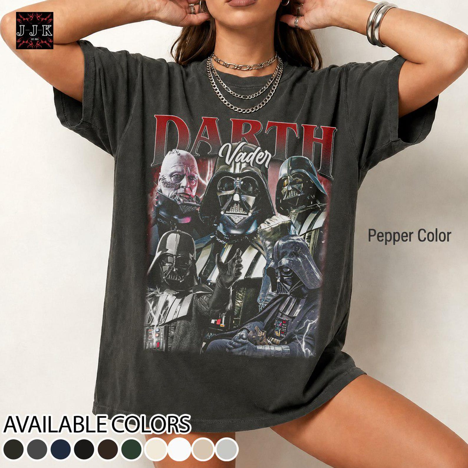 Retro Darth Vader Vintage Distressed Unisex Heavy Cotton 90s Graphic Tee Shirt FD S