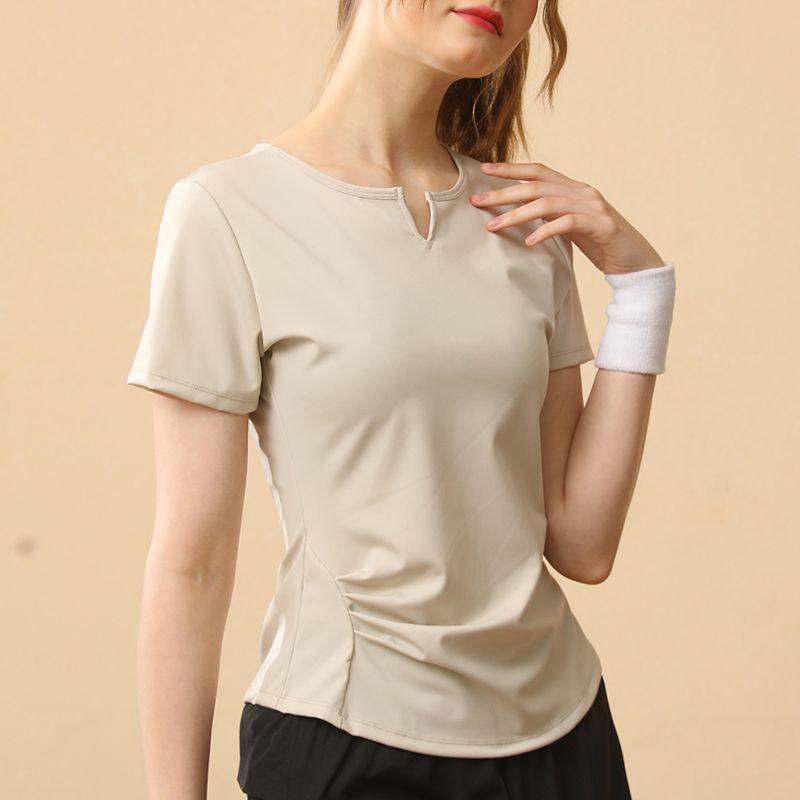 Women's V-Neck Quick-Dry Slim-Fit Sports T-Shirt - Breathable Yoga & Running Top