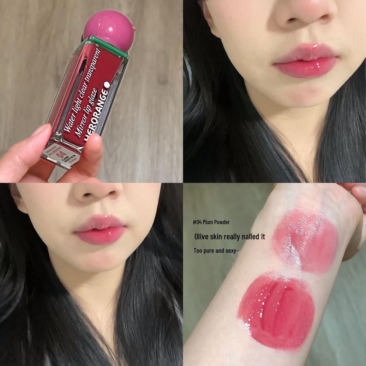 

HERORANGE Clear Glossy Lip Gloss: Long-Lasting, Hydrating, Plumping Nude for Autumn/Winter.