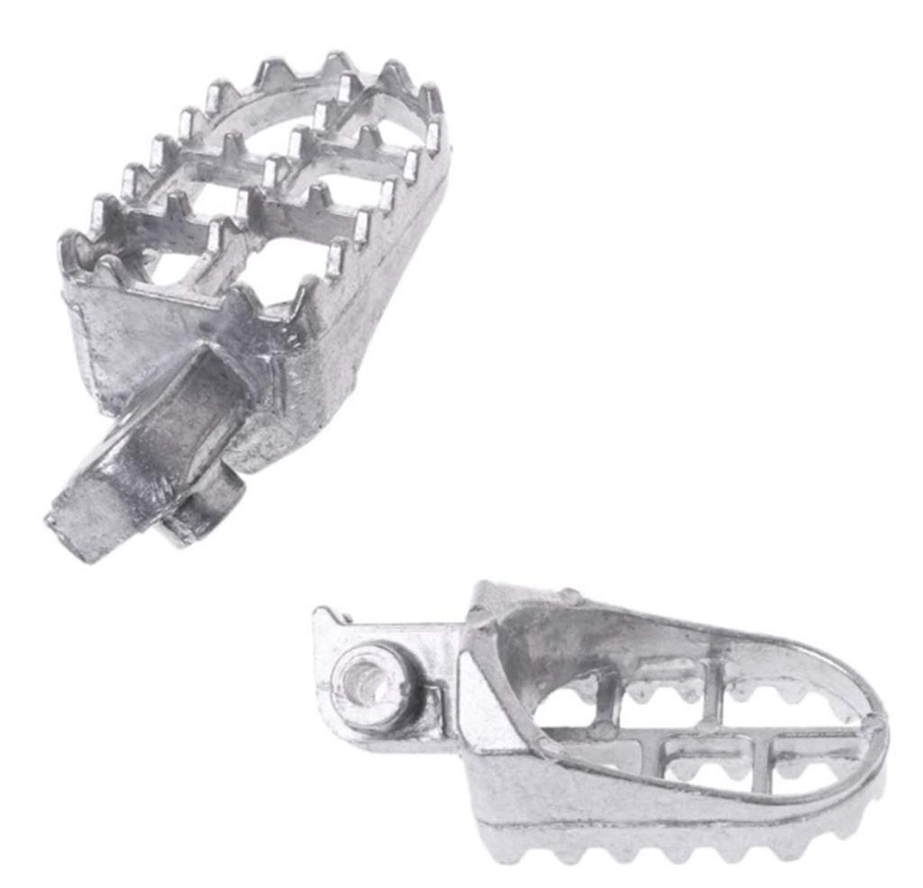 S.fields.inc Motorcycle Wide Foot Pegs Wide Foot Rest Left and Right Set Outside General Purpose (Silver)