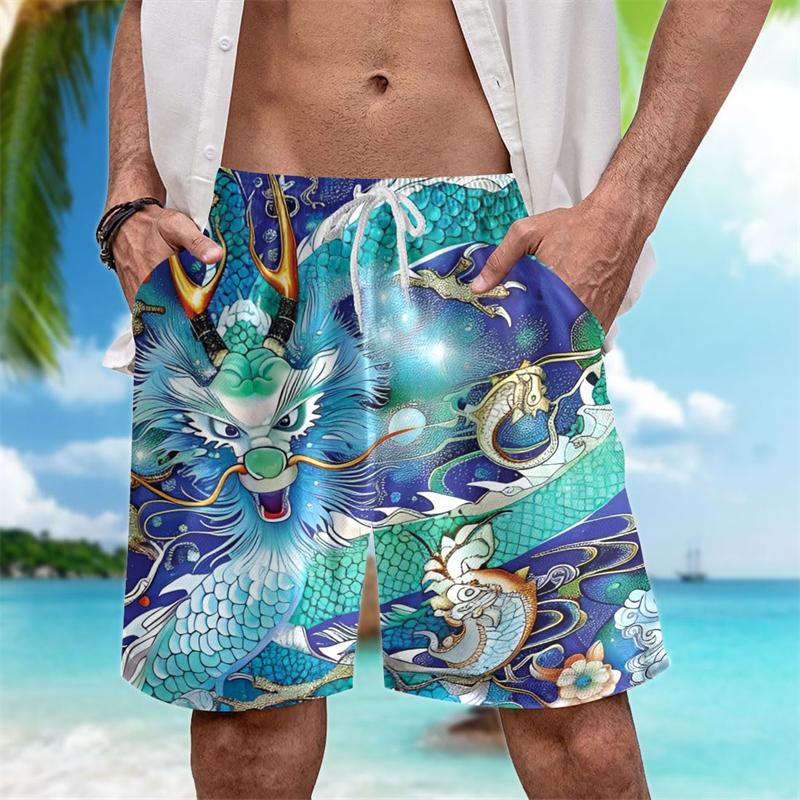 Trend Dragon Graphic Short Pants Fashion Summer Streetwear Mens 3D Printed Beach Shorts Cool Hip Hop Oversized Kids Swim Trunks