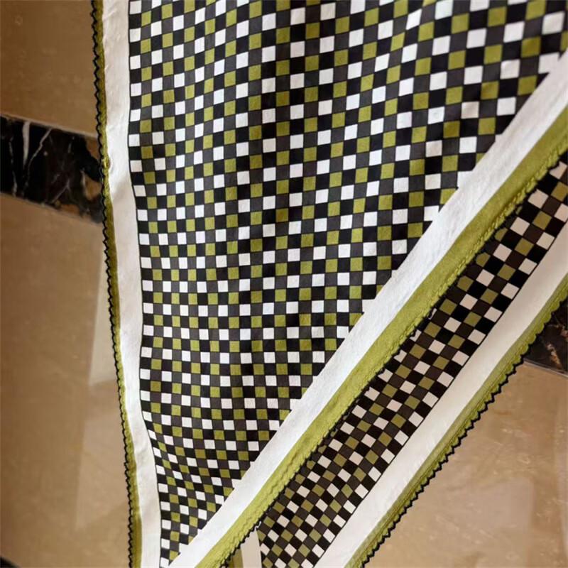 NINA SOLOR Plaid Mulberry Silk Scarf