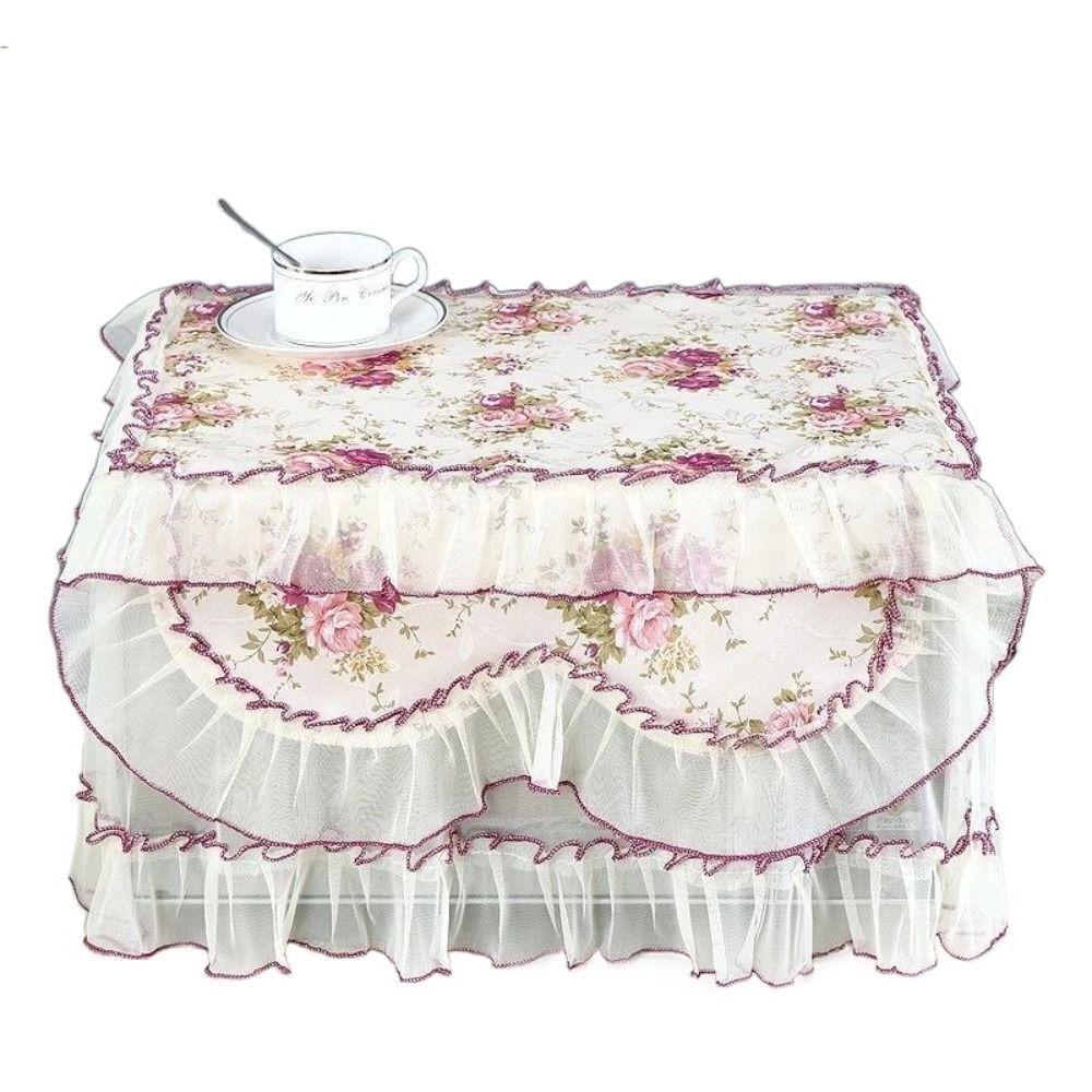 Romantic Lace Protector Cover Home Decor Square Home Cover Cloth Microwave Cover Flounce