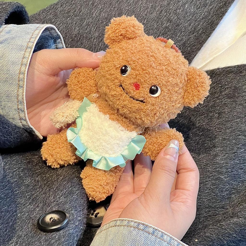 Zabawka Wisiorek Niedźwiadek Maślany 12 CM Pluszowa Zabawka Niedźwiadek Maślany Breloczek Plecak Pluszowa Lalka Miękkie Zwierzątka Breloczek Kluczyki Samochodowe Akcesoria