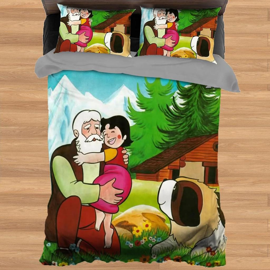 Süßes Mädchen Heidi Cartoon Bettwäsche-Sets Exquisites Bettwaren-Set Bettbezug Bettdecke Bettwäsche-Set Luxuriöses Geburtstagsgeschenk