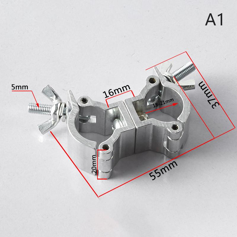 Aluminum Alloy Double Ring Buckle Stage Lights Clamp Clip Bracket 18-21Mm 38-52Mm Light Clamps Quick Release Lamp Hanger Hooks