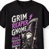 Grim Reaper Gnome Gothic Death Scythe Dark Humor Graphic Unisex TShirt