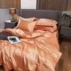 Imitation Silk 4-Piece Bedding Set: Duvet Cover, Fitted Sheet, Smooth Ice Silk Feel