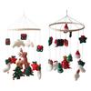 Christmas Crib Mobile Handmade Felt Baby Bed Bell with Reindeer Tree Stars Nursery Decor for Infants Safe Festive Holiday Gifts