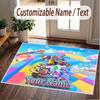Custom Name Text Crystal Velvet Rug,Fall Guys Soft Plush Decorative Non Slip Floor Carpet