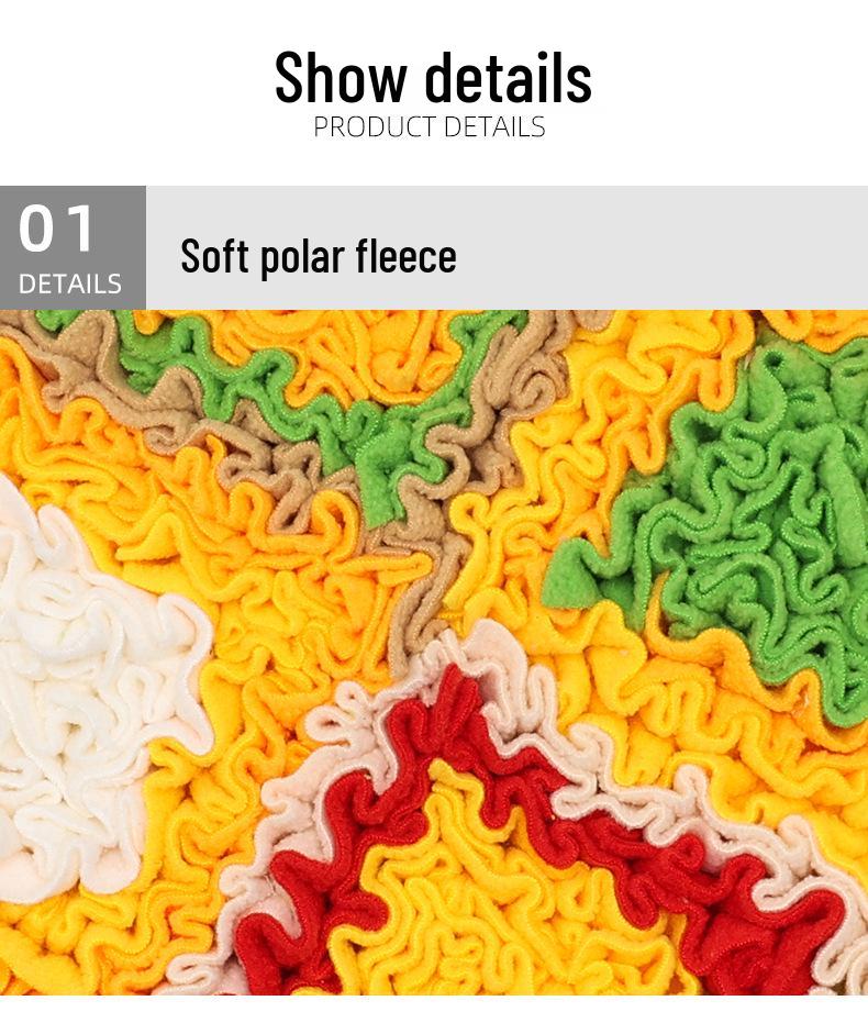 Interactive Indoor Dog Puzzle Mat with Hidden Treats and Sound Elements for Training