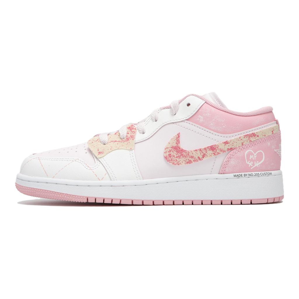 Jordan Air Jordan 1 Low top Vintage Basketball Shoes Women's Pink White 553560-614(Team82-)