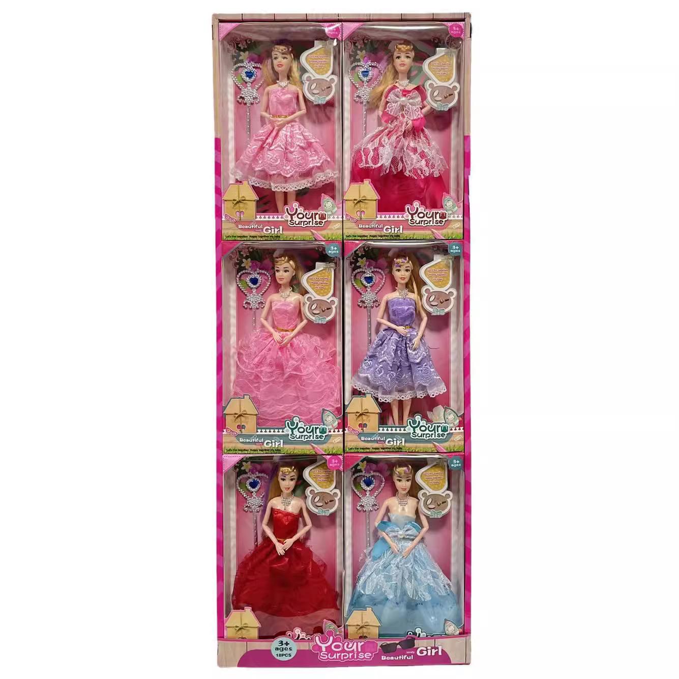 

Babi Dolls Cross-border Toys For Children And Girls Play House Princess Dolls Dolls Gifts Suit Wholesale Foreign Trade 32 темно-рожевого кольору/різнокольоровий