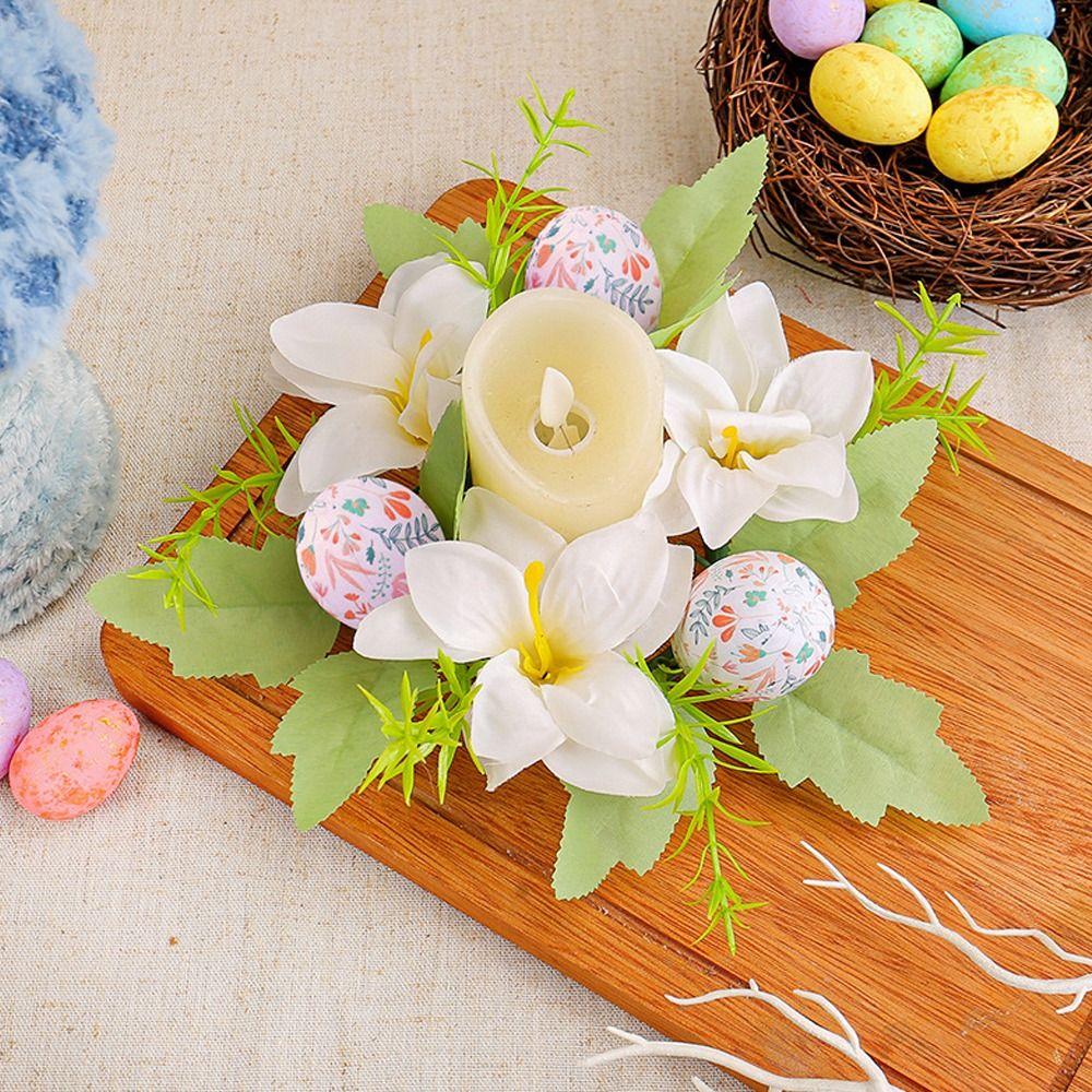 DIY Kranz Osterei Kerzenhalter Handgemacht Frohe Ostern Dekorationen Gastgeschenke