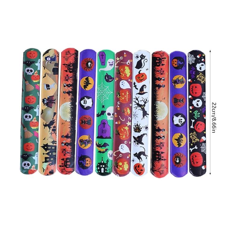 100 Peças Pulseiras de Bater Únicas com Tema de Halloween Pulseiras de Bater de Halloween para Reuniões Temáticas e Celebração