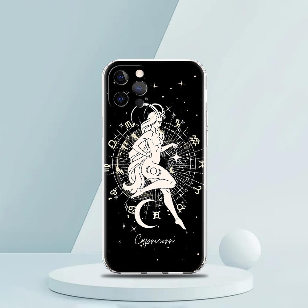 Zodiac Case for iPhone 16 15 14 13 12 Pro Max Cover Transparent Soft for iPhone 11 Pro Max 7 8 Plus XS XR Shell Coque Capas Bags