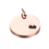 5Pcs Wholesale 5 Colors Round Tag with Hollow Heart Charm Pendant Stainless Steel Jewelry High Polished Size 25mm