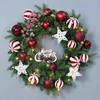 Factory Christmas Wreath Door Hanging Decorative Vine Snowfall for Mall Entrance Stair Handrail Pendant Bell Artificial Flower