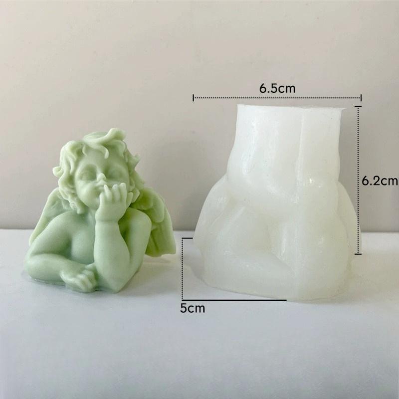 Cute Angel Scented Candle Silicone Mold Homemade Winged Angel Candle Mold Candle Making Resin Mold