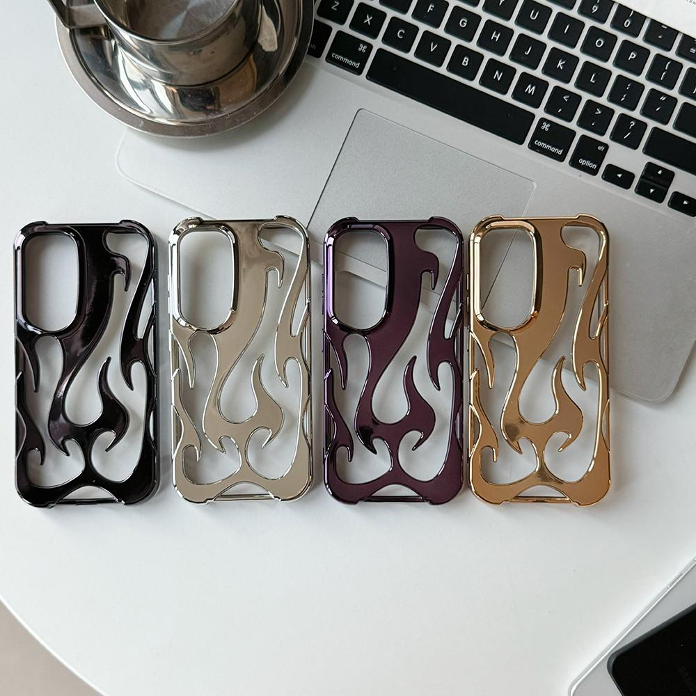 For Samsung Galaxy A54 5G Case Hollow Flame Design Electroplated TPU Phone Cover