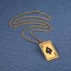 Cool Men Spade Poker Card Necklace Stainless Steel Card Pendant Necklace Multifuntional Chain Necklaces for Daily Party