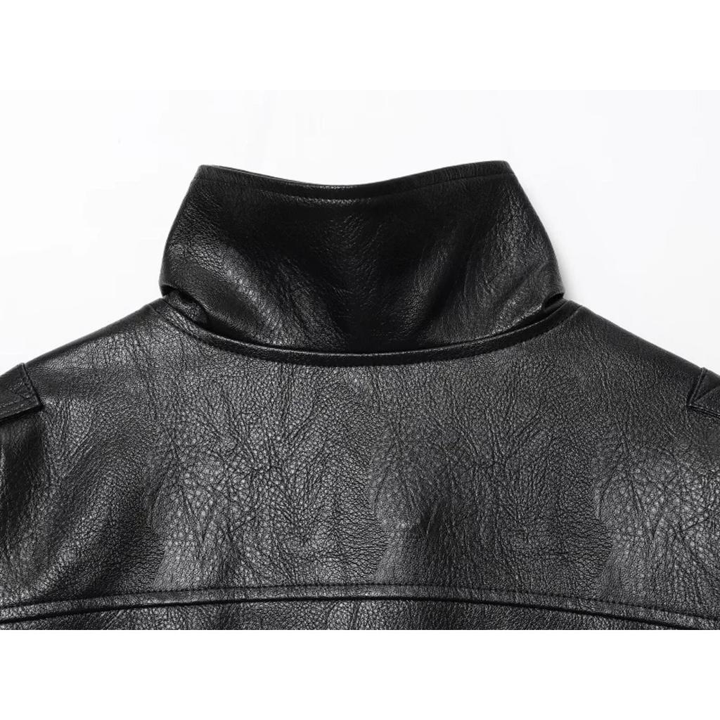 Jachetă de damă VAYLA din piele ecologică Neagră Jachete bomber supradimensionate pentru femei Îmbrăcăminte exterioară Palton de iarnă Jachetă de modă pentru femei Femeie