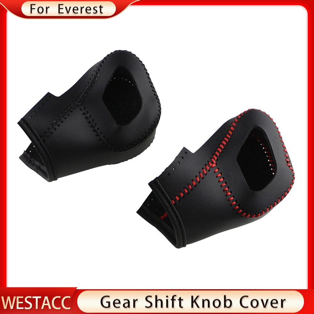 Echtes Leder LHD RHD Auto Schaltknauf Abdeckung für Ford Everest Ranger – 2022 Gear Collars Gear Sticker
