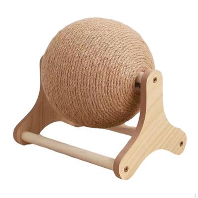 Cat Scratcher Ball Toy Sisal Wear Resistant Sturdy Pet Furniture Exercise with Stable Stand for