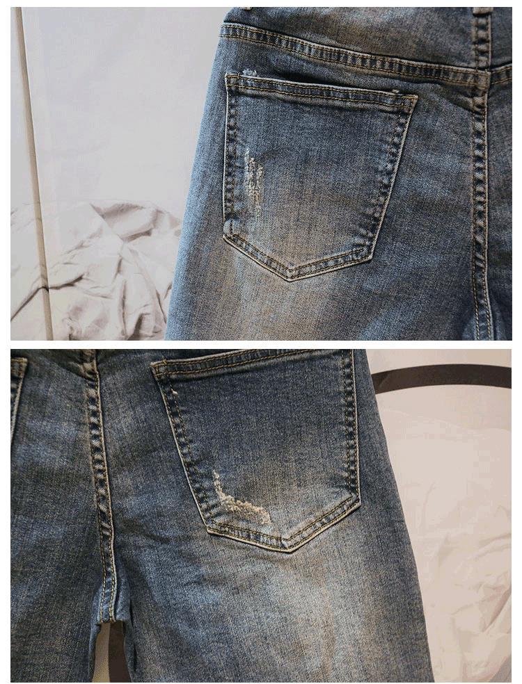 Men's 2024 Trendy Ripped Denim Shorts - Street Style Casual Five-Point Pants