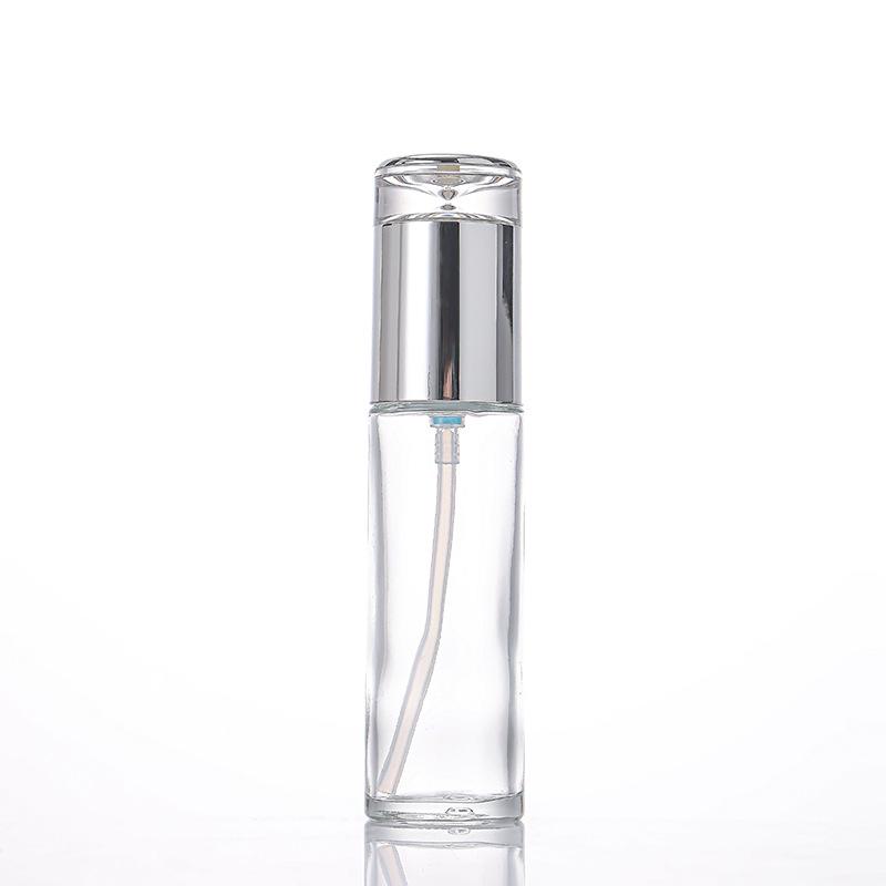 Press-Type White Glass Toner Spray & Emulsion Skincare Bottle Set