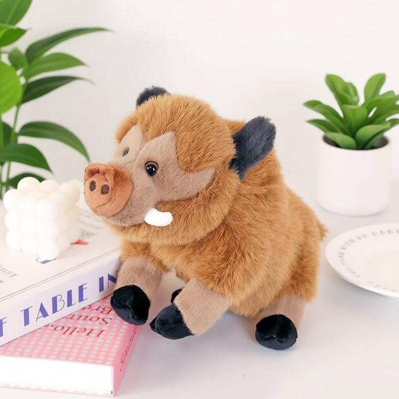 Neues Wildschwein Plüschtier Realistisches kleines Schwein Puppe Flauschiges Wildschwein Kuschelkissen Weiches Schwein Tier Plüschtier Kinder Geburtstagsgeschenk 25cm