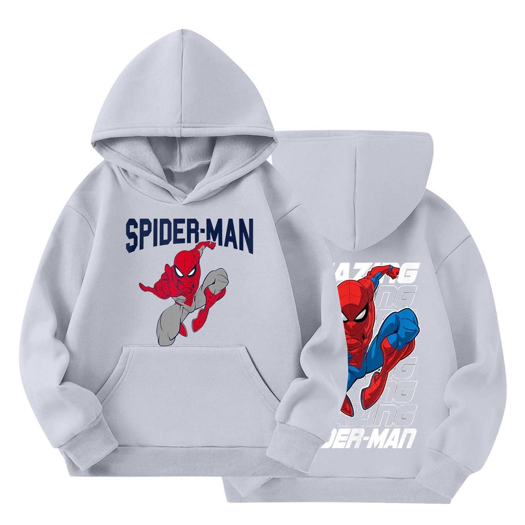 Kids Loose Fit Long Sleeve -Lined Pullover Hoodie with Graphic Print