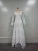 2024 Women's Lace Wedding Dress with Floral Train and Elegant Swing Evening Gown