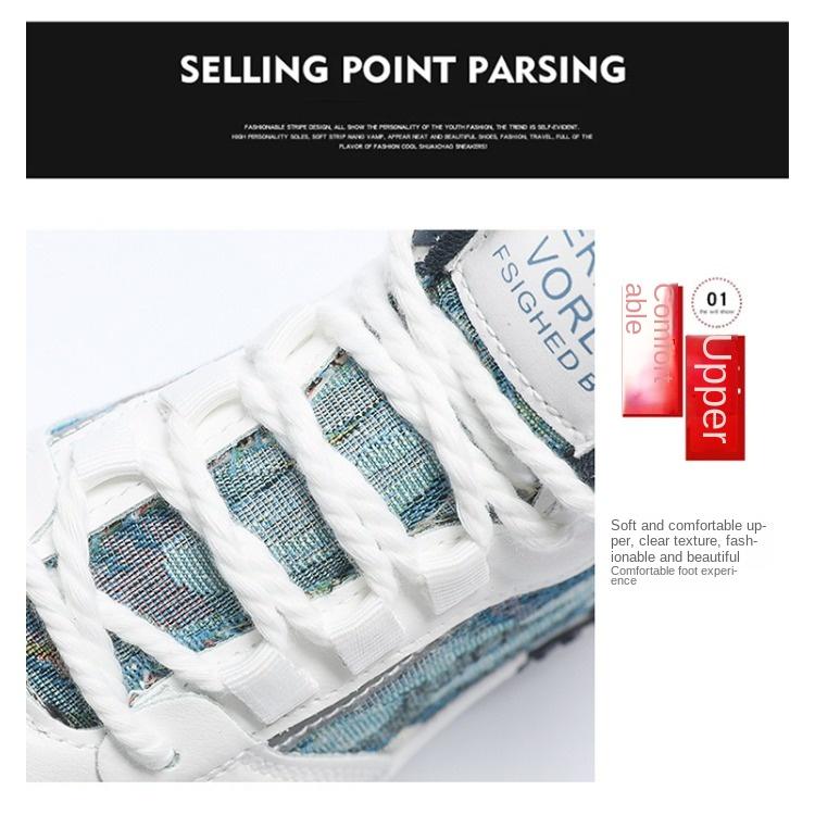 Wiosenne buty męskie oddychające wysokie buty płócienne męskie trendy All Match małe białe buty grube podeszwy sportowe codzienne buty typu board