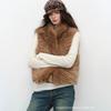 Clear mountains and late snow, imported fox fur vest, two-color fixed-dyed fur vest jacket for women
