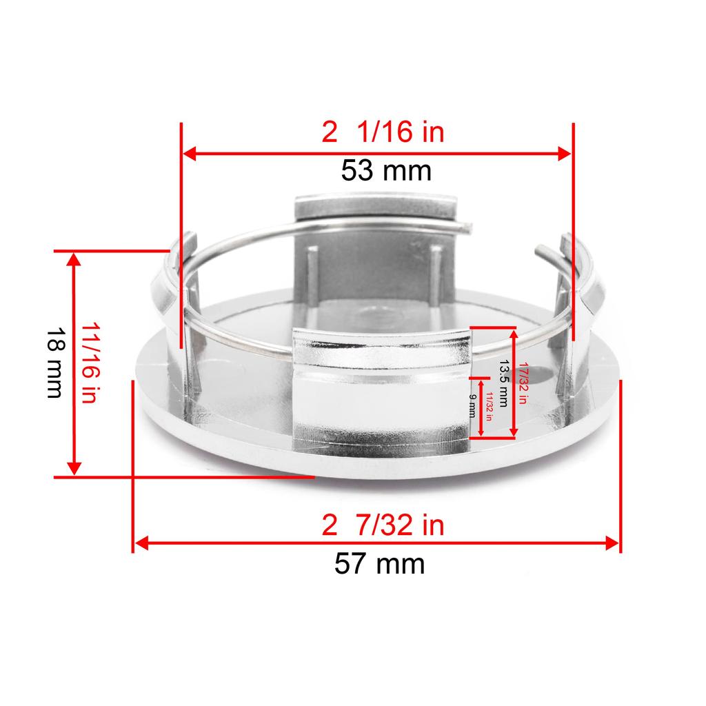 Dekiel piasty koła, 2,2 cala (57mm), 2,1 cala (53mm), Zestaw 4,