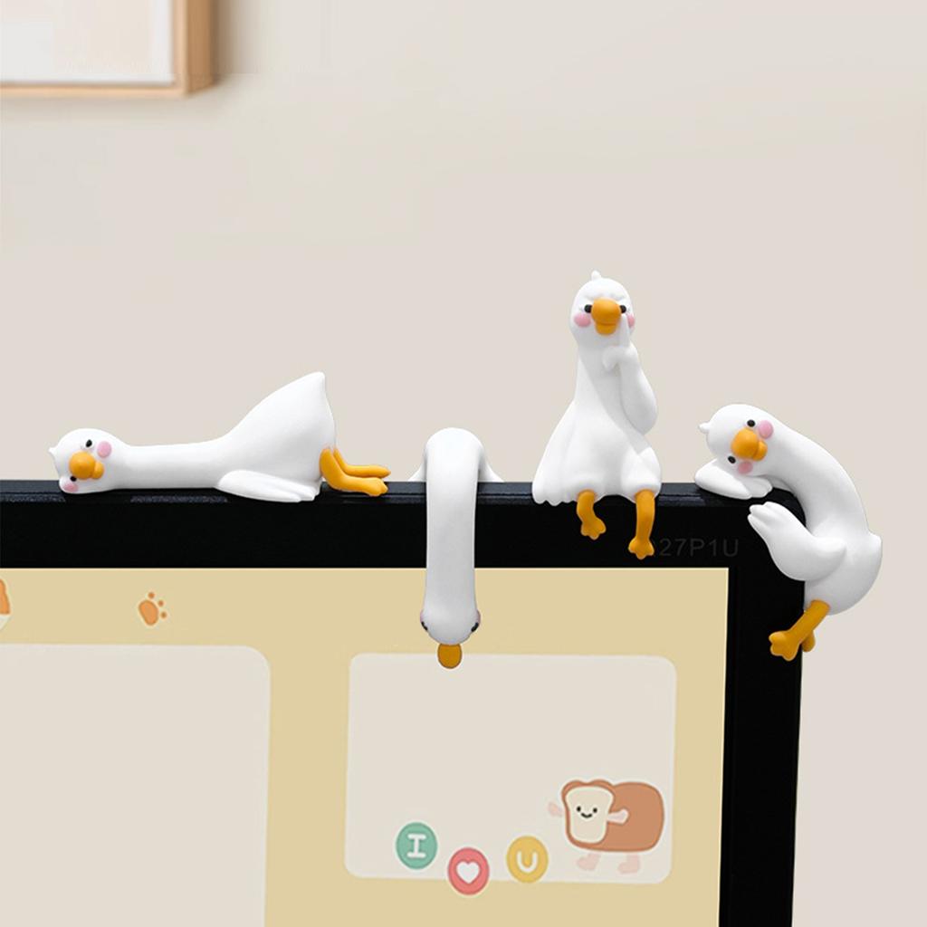 4Pcs Computer Monitor Decor Figurines Reusable Cute Dashboard Decorations Multi-Purpose Car Dashboard Ornaments Gift for Friends