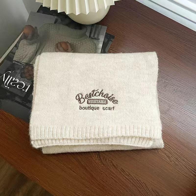 Scarf women's winter versatile warm couple student neck protection imitation cashmere knitted wool girls scarf senior sense men