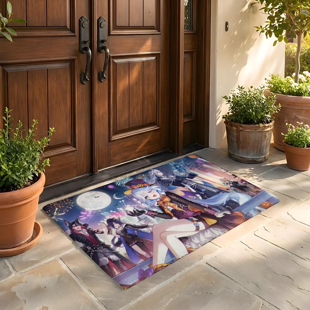 Floor Mat Soft Flannel Rug Non-Slip Absorbent Mat for Bathroom Bedroom Home Decor Genshin Impact Furina