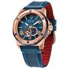Bulova Marine Star Automatic Blue Dial Watch 98A227 Rose Gold Tone