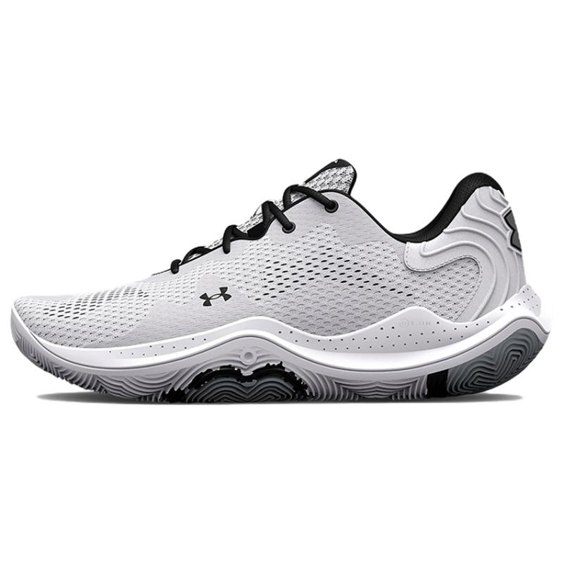 

Under Armour Spawn 4 White Metallic Silver Sneakers 3024971-102 44.5